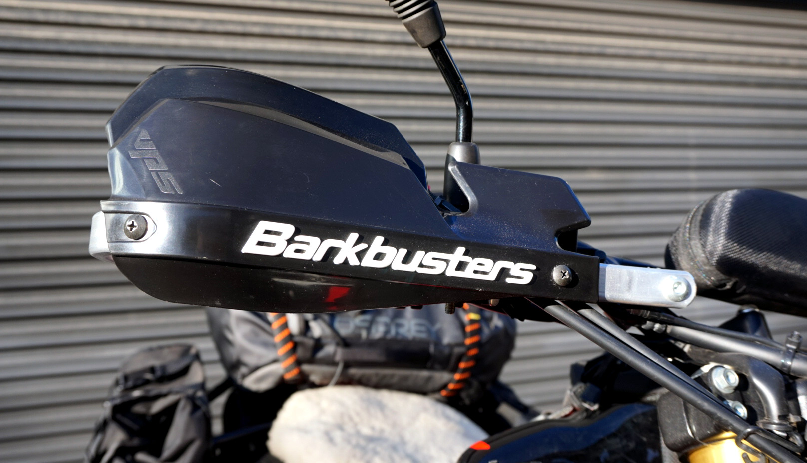 The Barkbusters VPS with wind deflectors attached